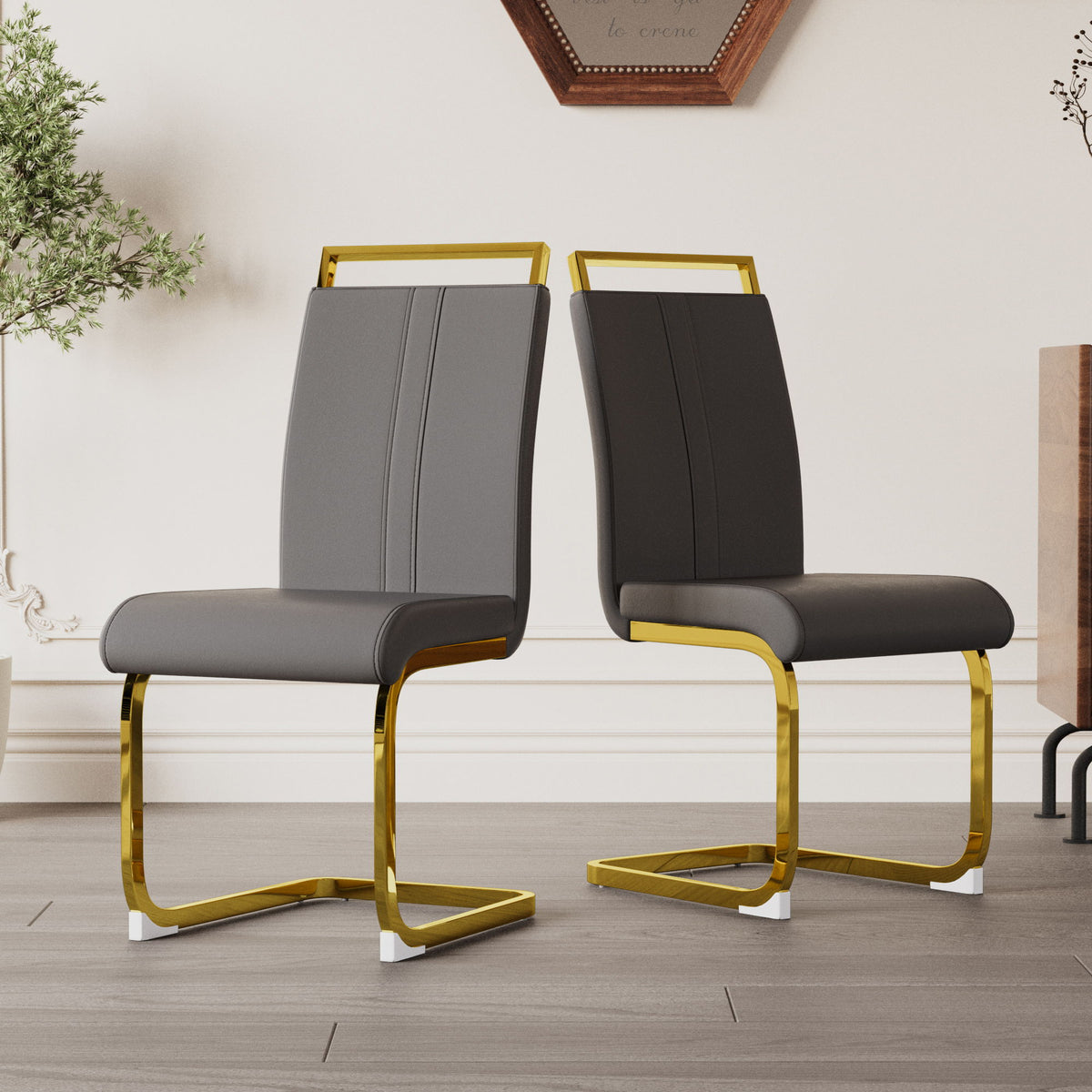 Side Dining Room Chair, Padded Seat High Back