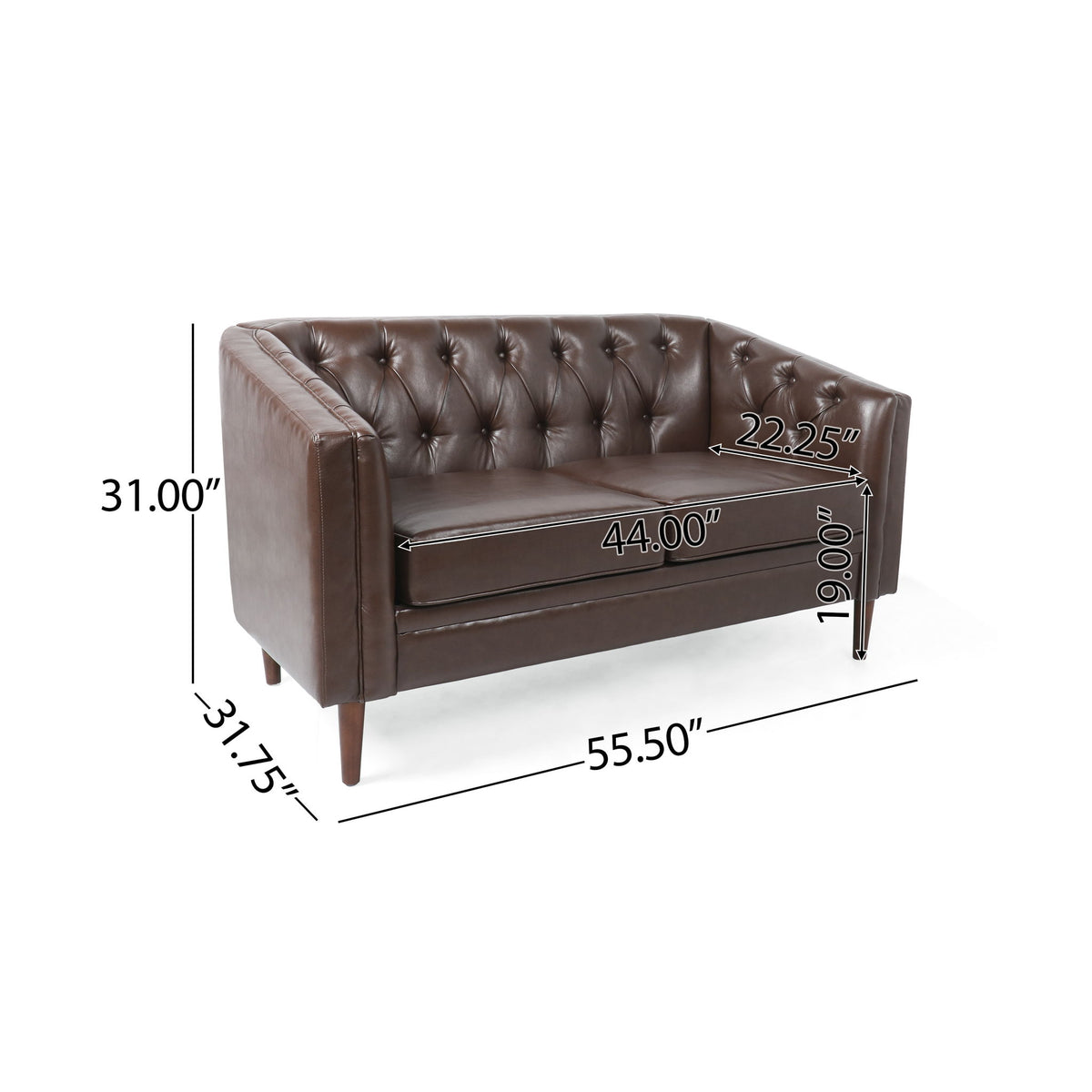 Sophisticated Loveseat With Diamond Stitched Detailing