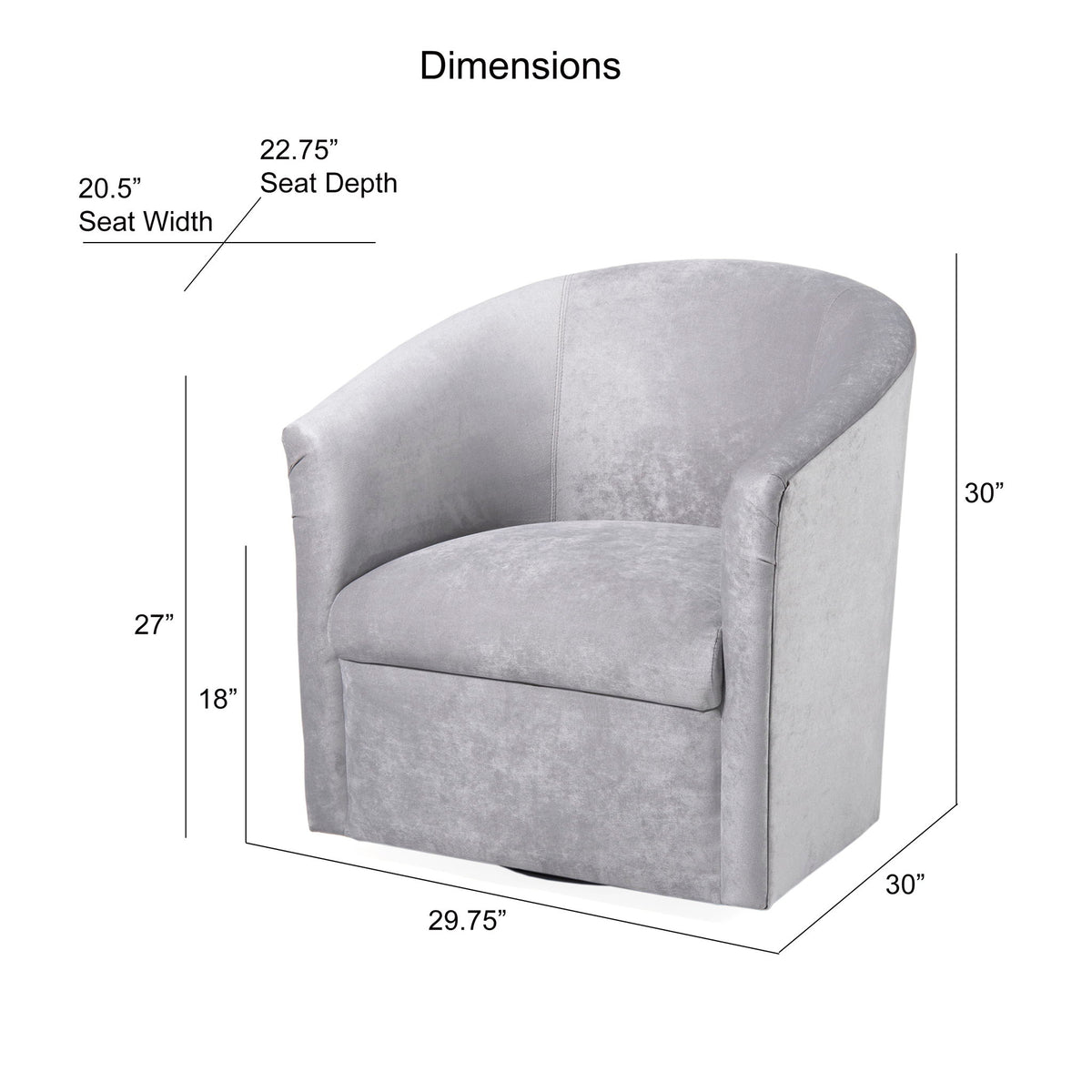 Eden - Swivel Chair With Upholstery And Hardwood Frame