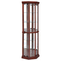Jacob - 6 Shelf Curio Display Cabinet - Red / Brown