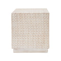 Chic Modern Mgo Cube Side Table With Fluted Design - Antique Brown