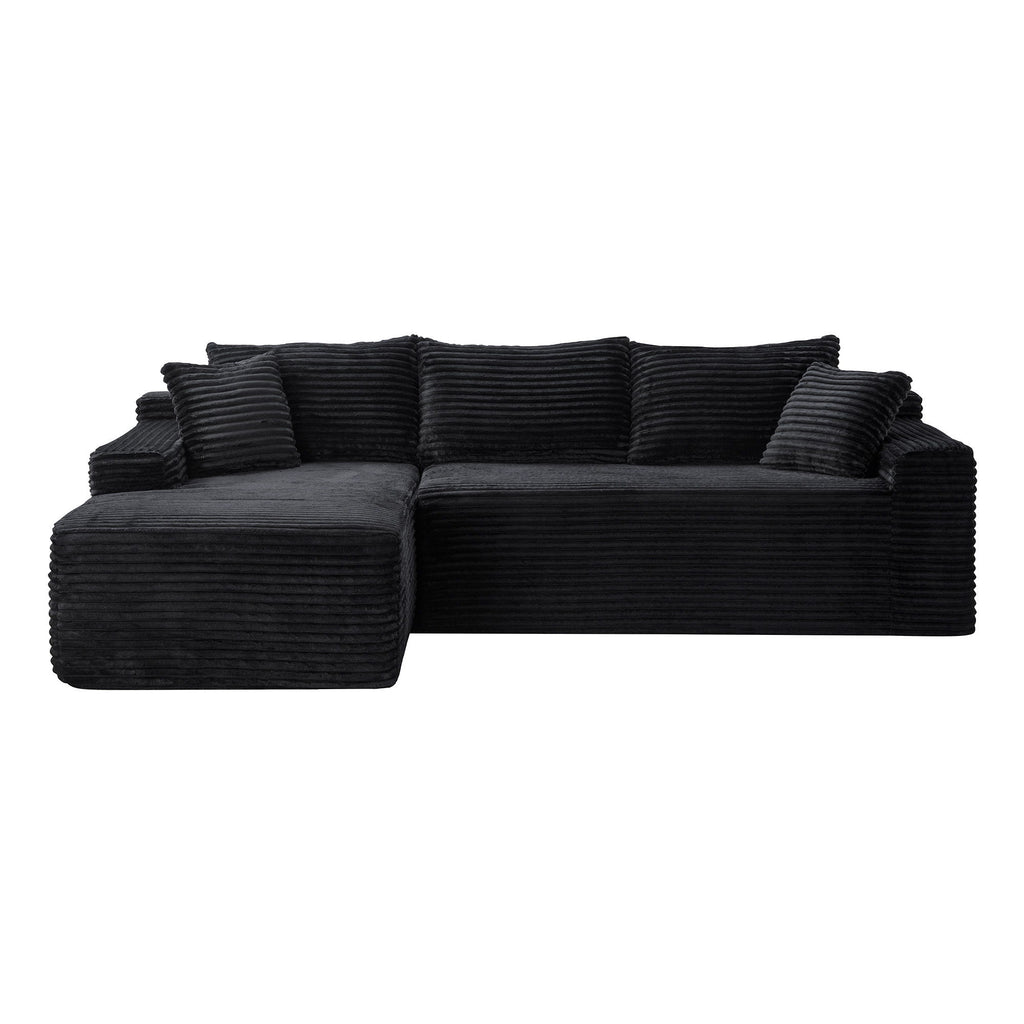 Cloud Modular Sectional Sofa Couch With L-Shape Chaise, Upholstered Couches For Living Room - Black