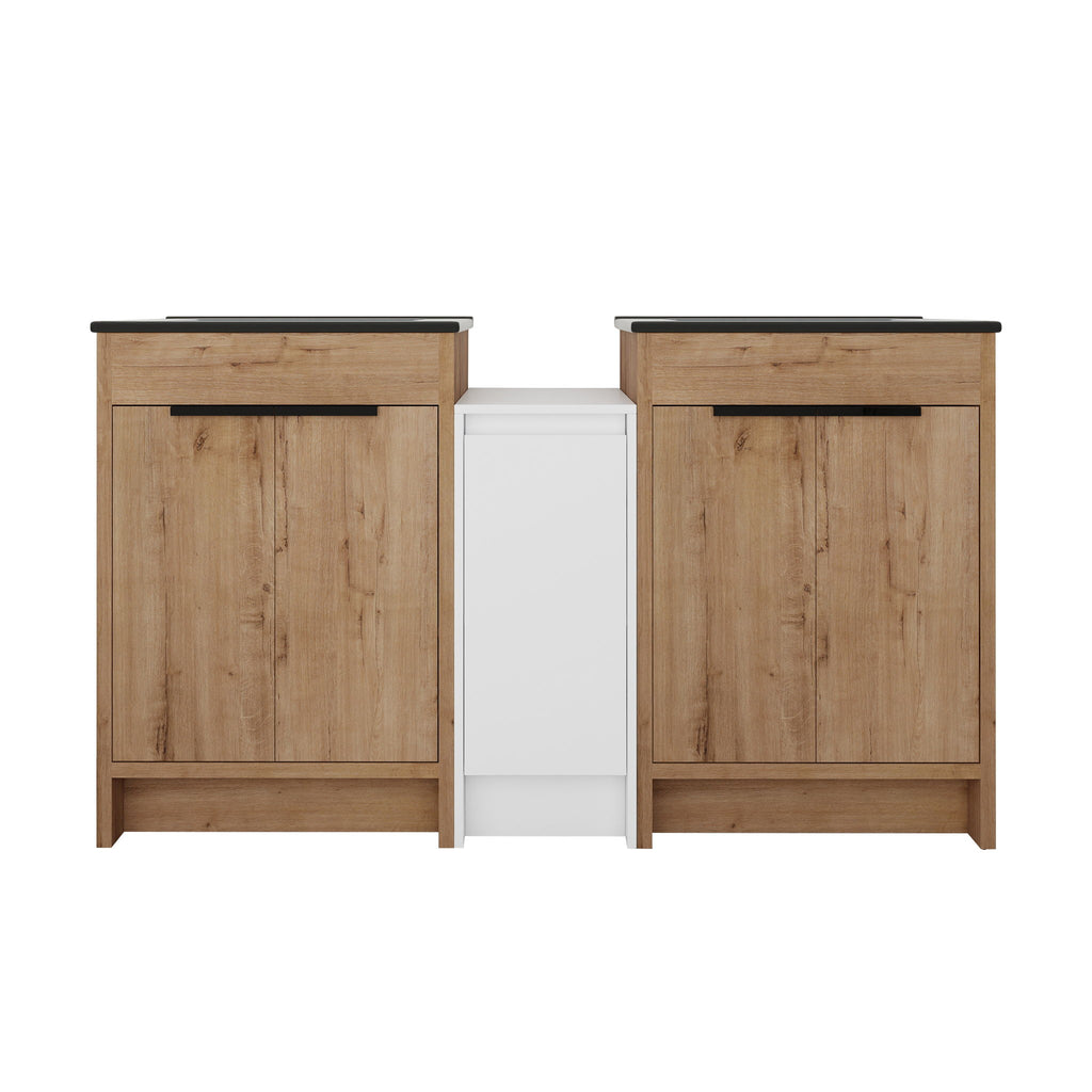 Freestanding Bathroom Vanity With Sink, Storage Cabinets, Soft Closing Doors