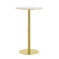 Circular Bar Table With Non Adjustable Legs - Gold+White