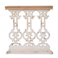 Classic Vintage Wash Console Table With Wood Top - Brown / Antique White