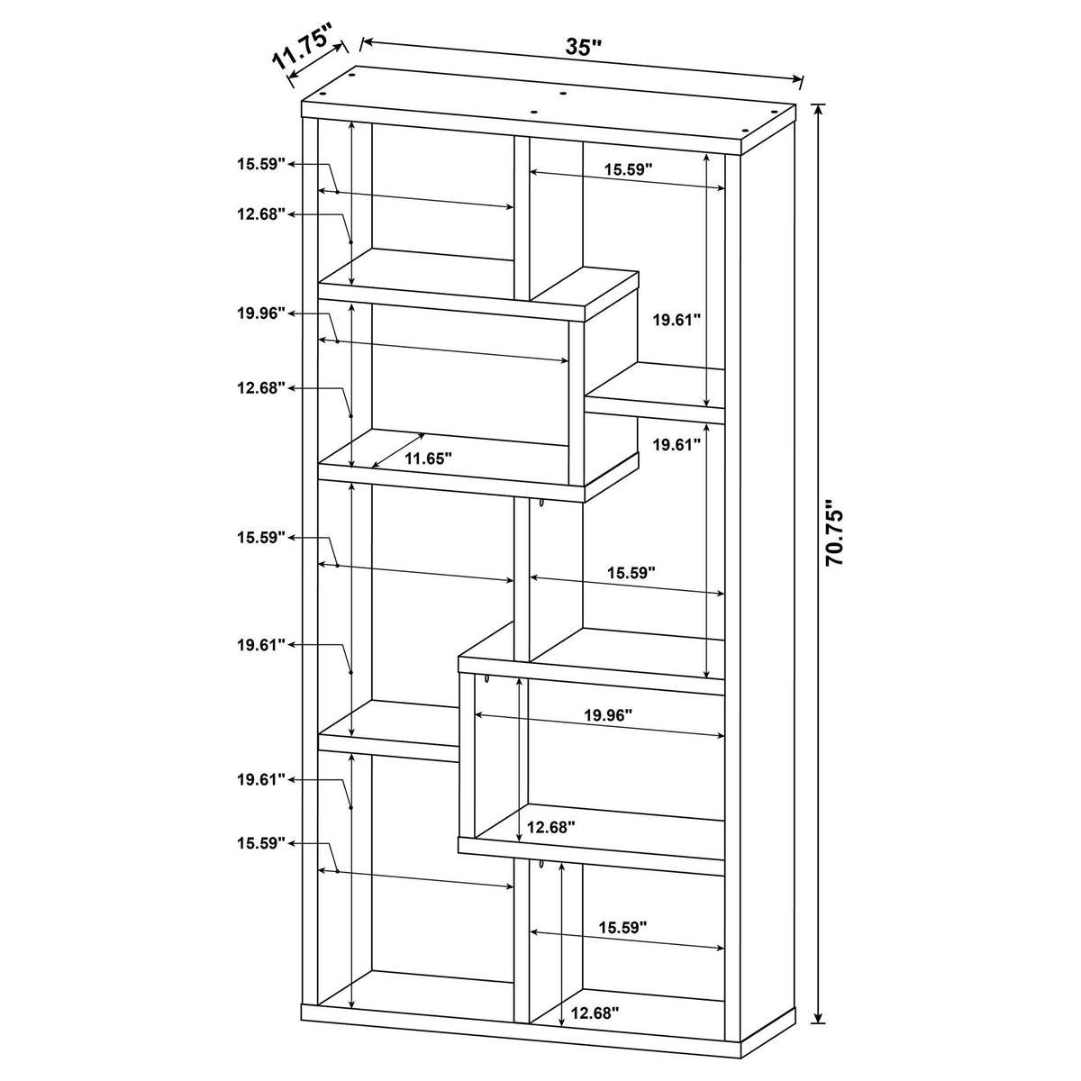 8 Shelf Geometric Bookcase