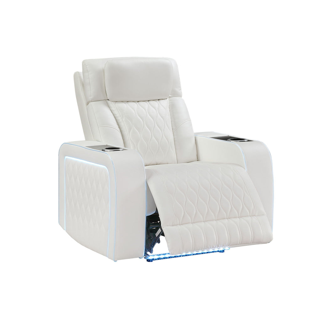 Electra - Power Recliner With Power Headrest, Massage, LED Lighting And USB Control