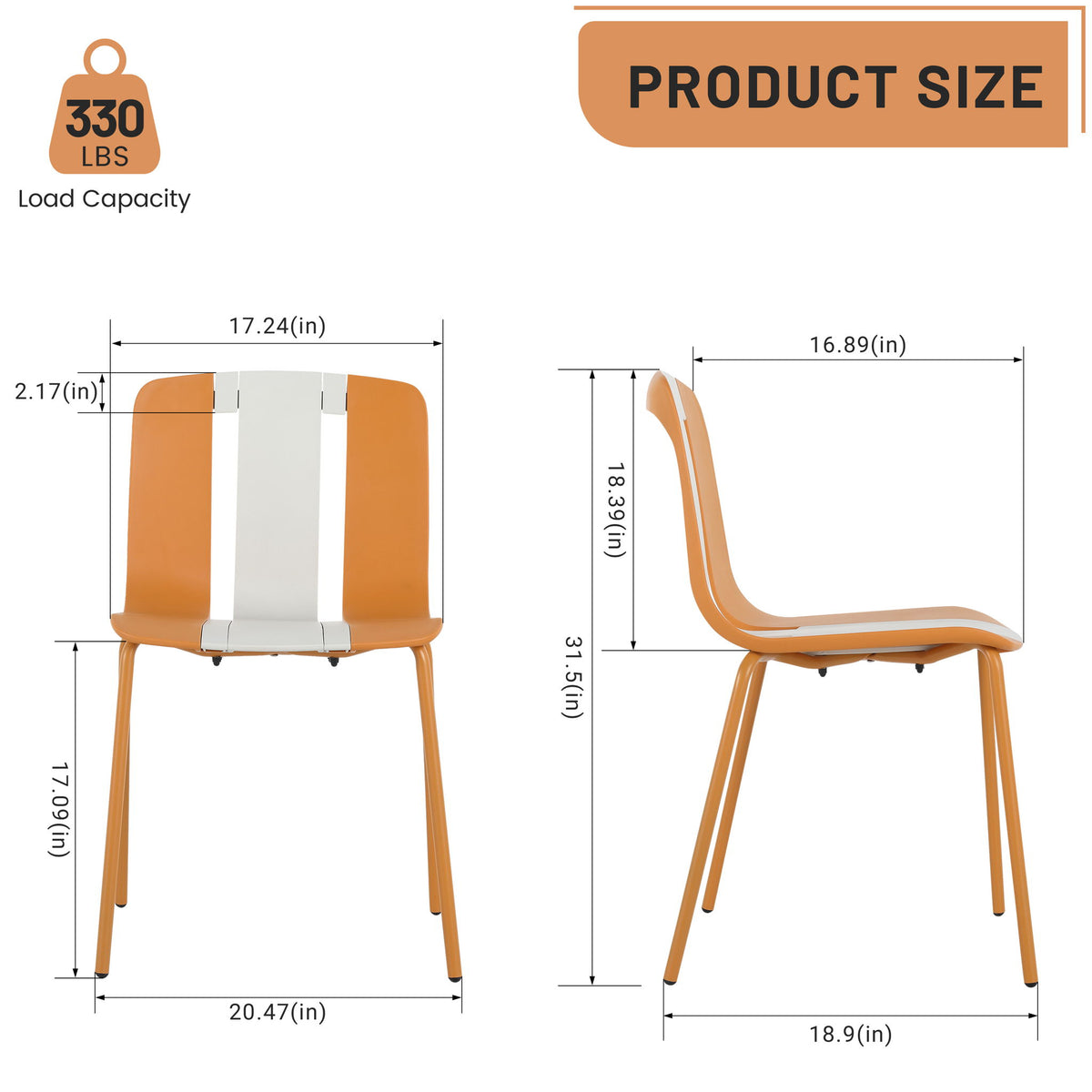 Modern Striped Blocking Single Chairs (Set of 4)