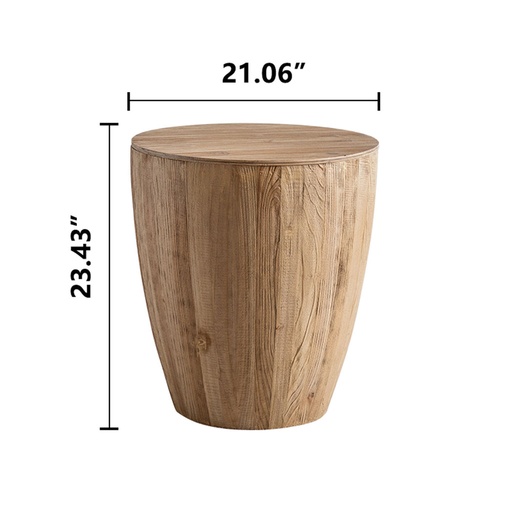 Vintage Style Barrel Coffee Table With Storage
