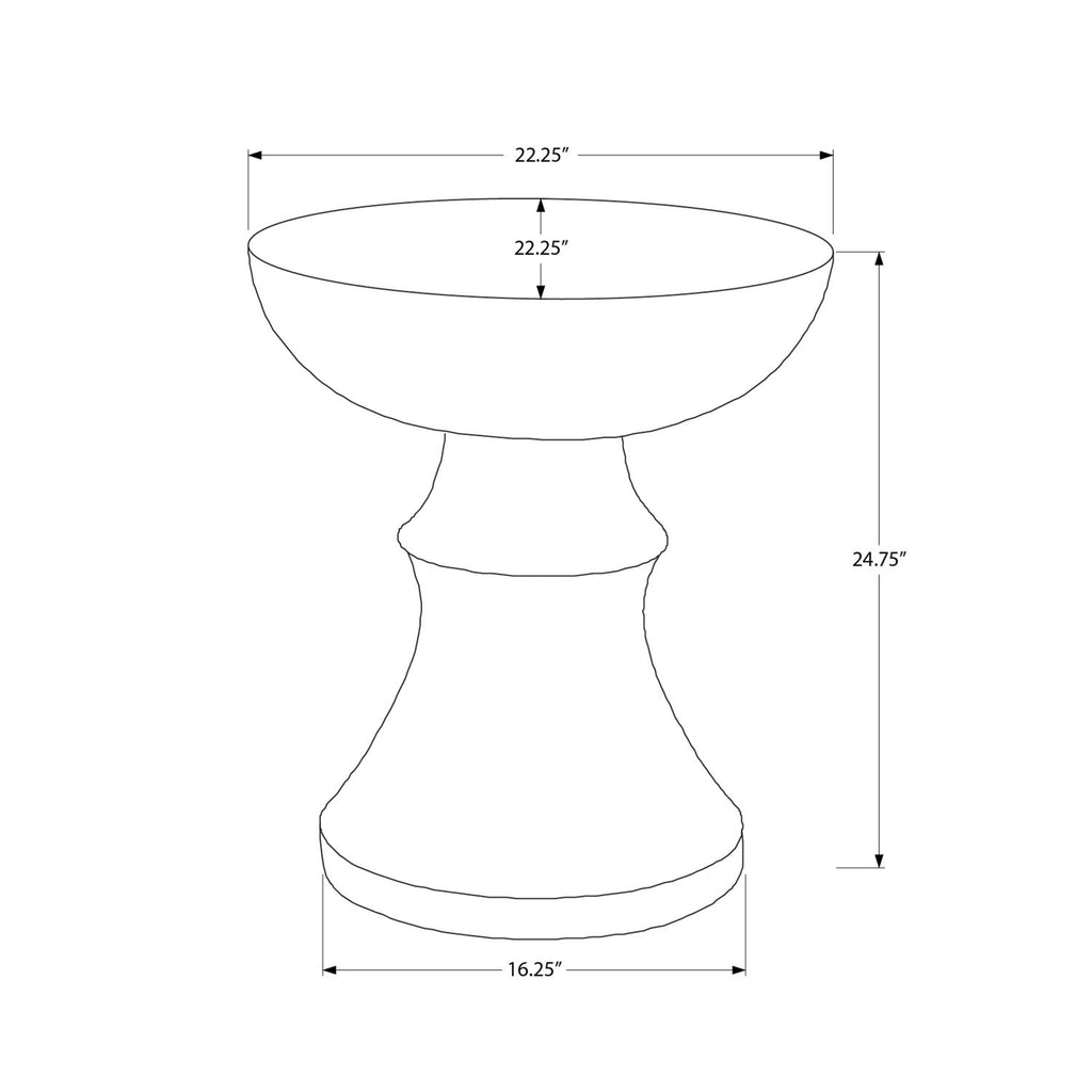 Round Accent Table, Indoor Outdoor - Black