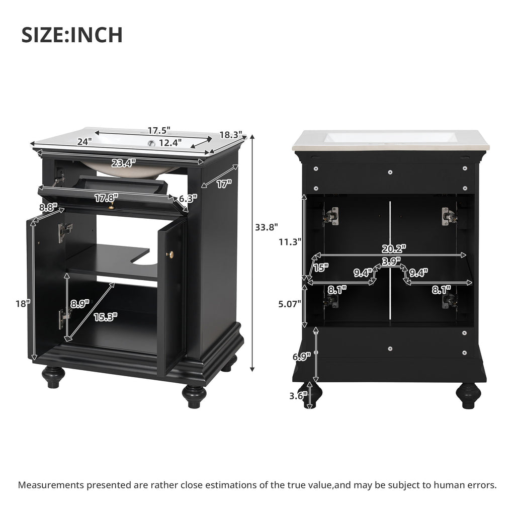 Modern Bathroom Vanity With Tip-Out Drawer And Soft-Close Hinges