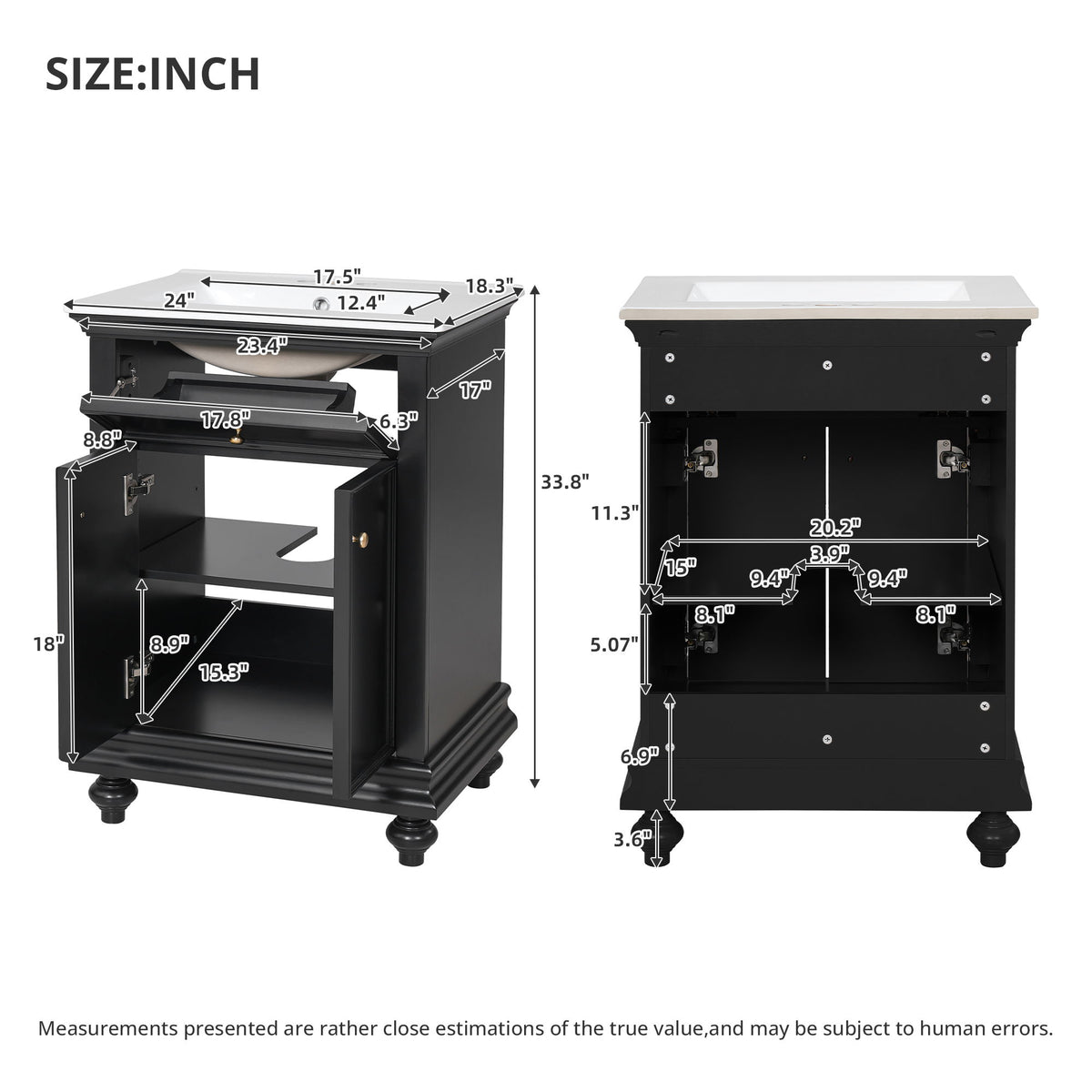 Modern Bathroom Vanity With Tip-Out Drawer And Soft-Close Hinges