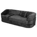 3 Seater Sofa With Built In Pet Bed Nook, Curved Design And 2 Throw Pillows