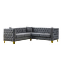 L-Shaped Corner Sofa, 5 Seater Sectional With Tufted Design