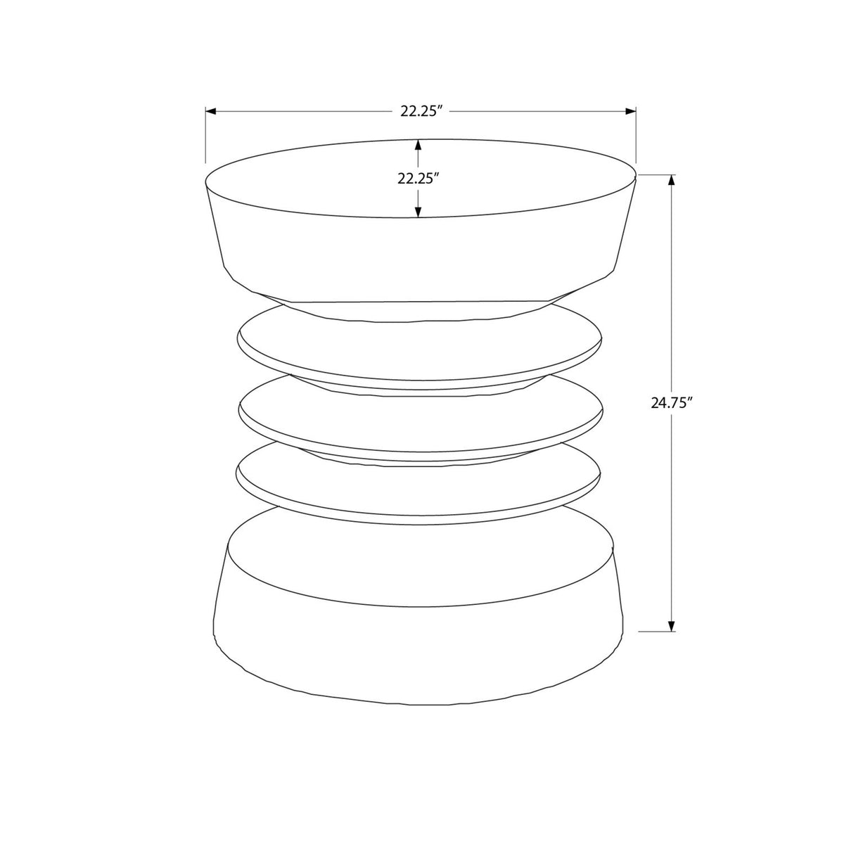 Contemporary Round Accent Table Indoor / Outdoor