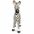 Standing Zebra Garden Statue, Animal Sculpture With 2 Ground Stakes For Outdoor Decor - Black White