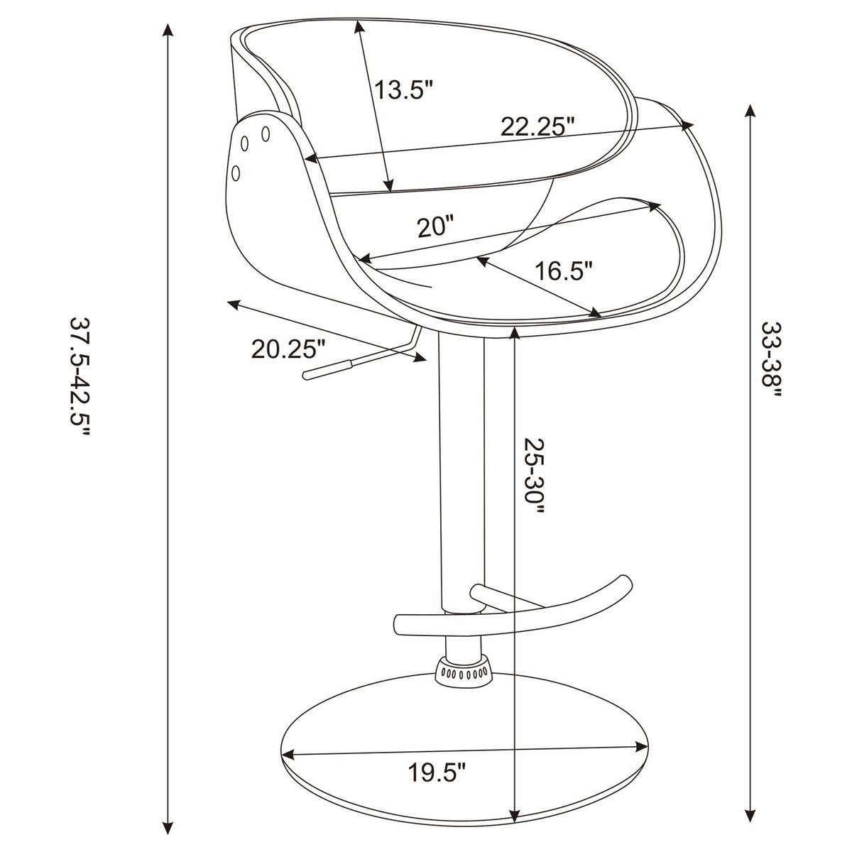 Ergonomic Adjustable Bar Stool