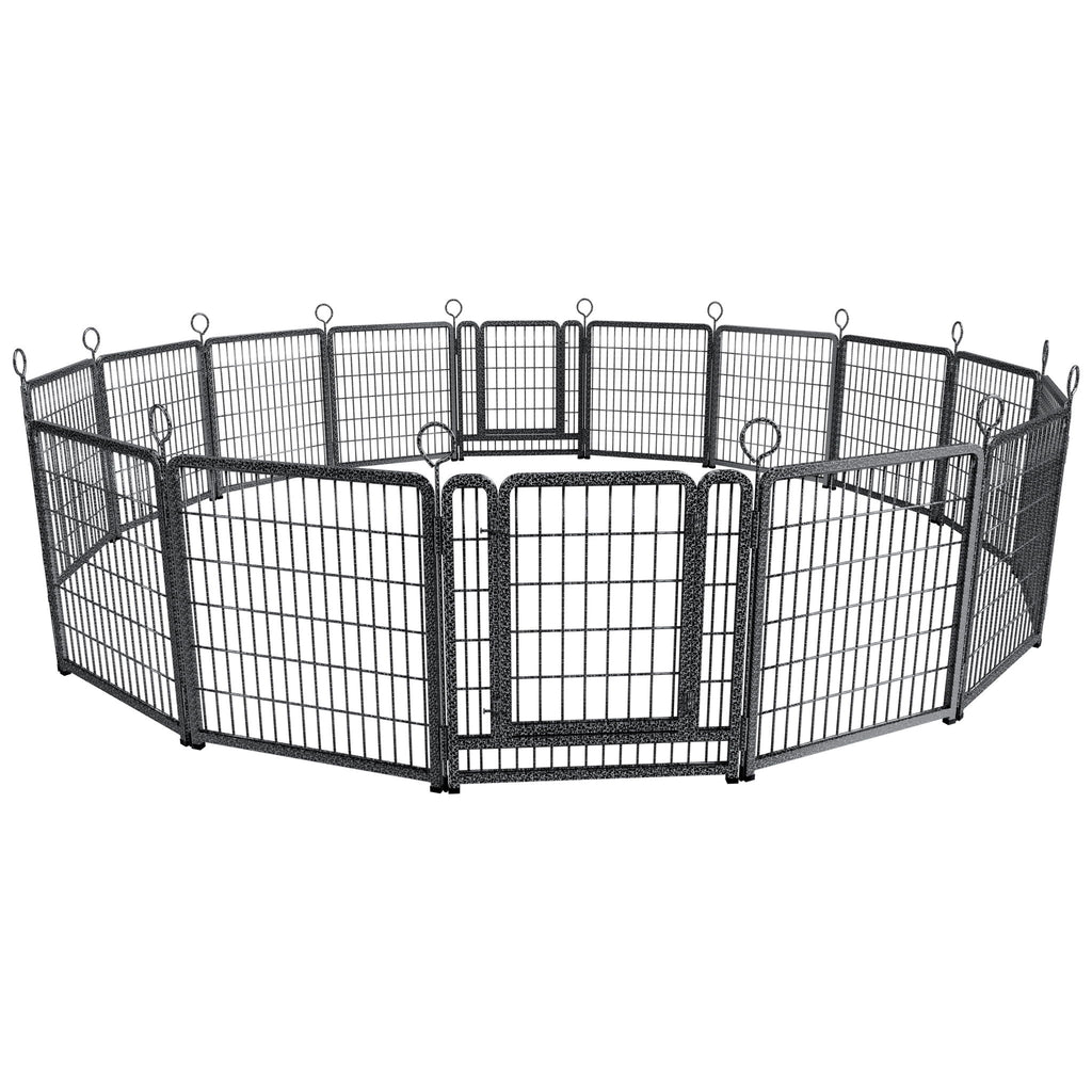 Heavy Duty Dog Playpen Outdoor 16 Piece Panels - Snow Leopard
