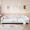 Upholstered Daybed, Sherpa Fabric Sofabed With Cloud-Shaped Backrest