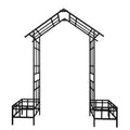 Garden Arch With Adjustable & Climbing Plants Support - Black
