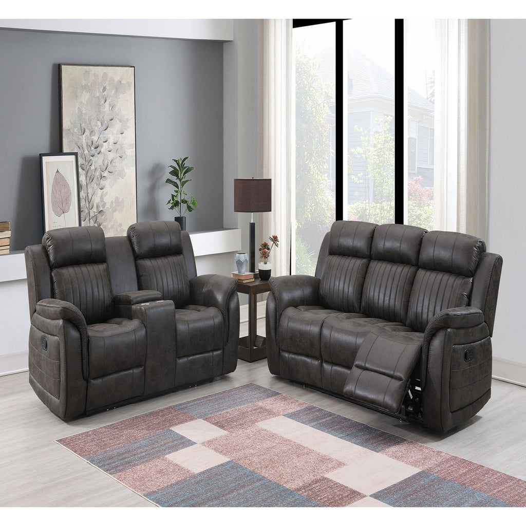 Steban - Console Reclining Loveseat - Gray