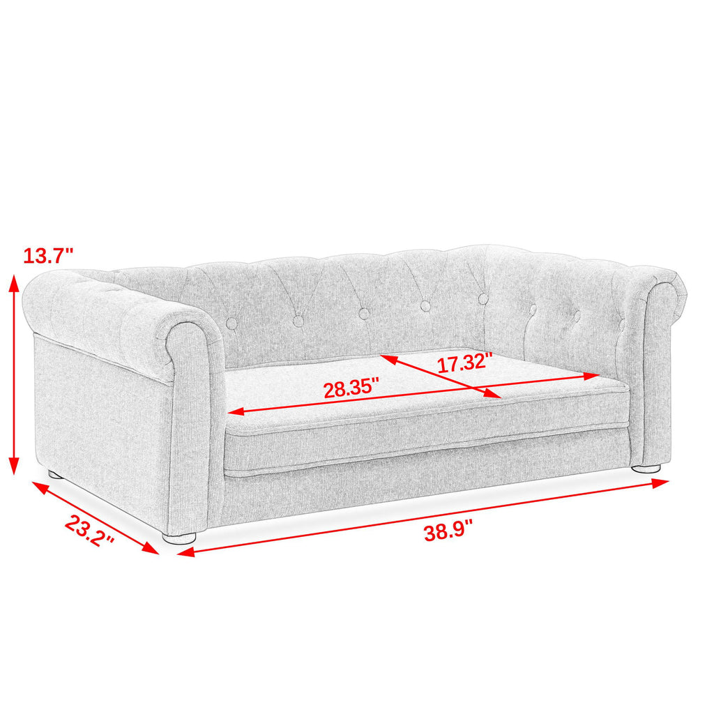 Modern Elegant Rectangle Pet Bed, Durable Elevated Dog Sofa