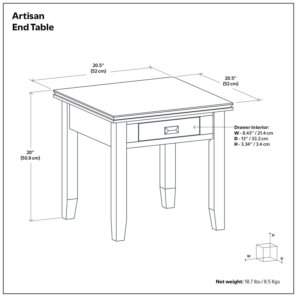 Artisan - End Table - Russet Brown