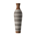 Tall Vase - Brown Decorative Floor Vase, Classic Neat Floor Vase Tall Freestanding Flower Holder, Artificial Rattan Vase, Floor Vase, Flower Holder For Home Decor - Gray