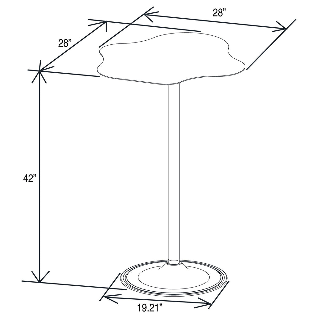 Fresno - Curved Cloud Shaped Bistro Bar Table Bar Table - Black