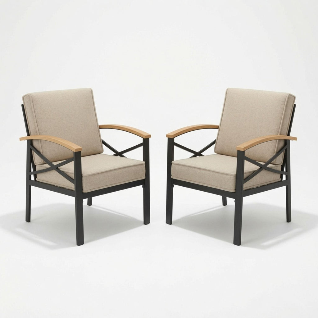 Outdoor Patio Armchair, All Weather (Set of 2)