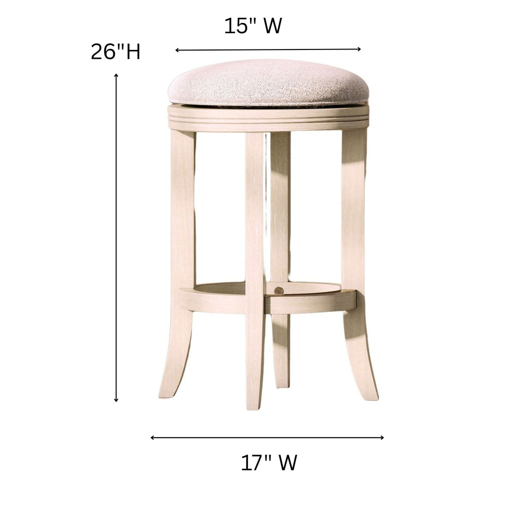 Backless Swivel Stool With Upholstered Seat