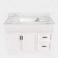 Bathroom Vanity Set, Fluted Cabinet, Soft Close Doors & Drawers, Sink Included - White