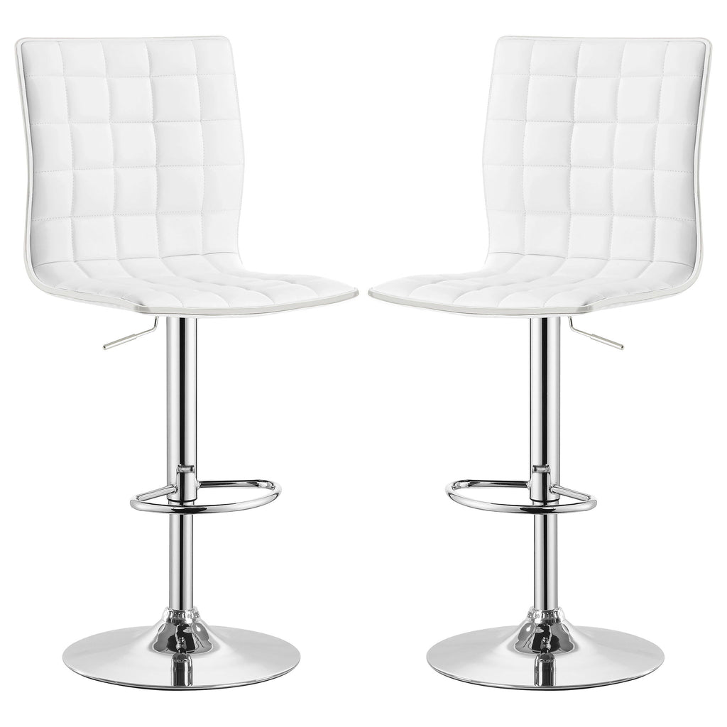 Ashbury - Upholstered Adjustable Bar Stool (Set of 2) - White
