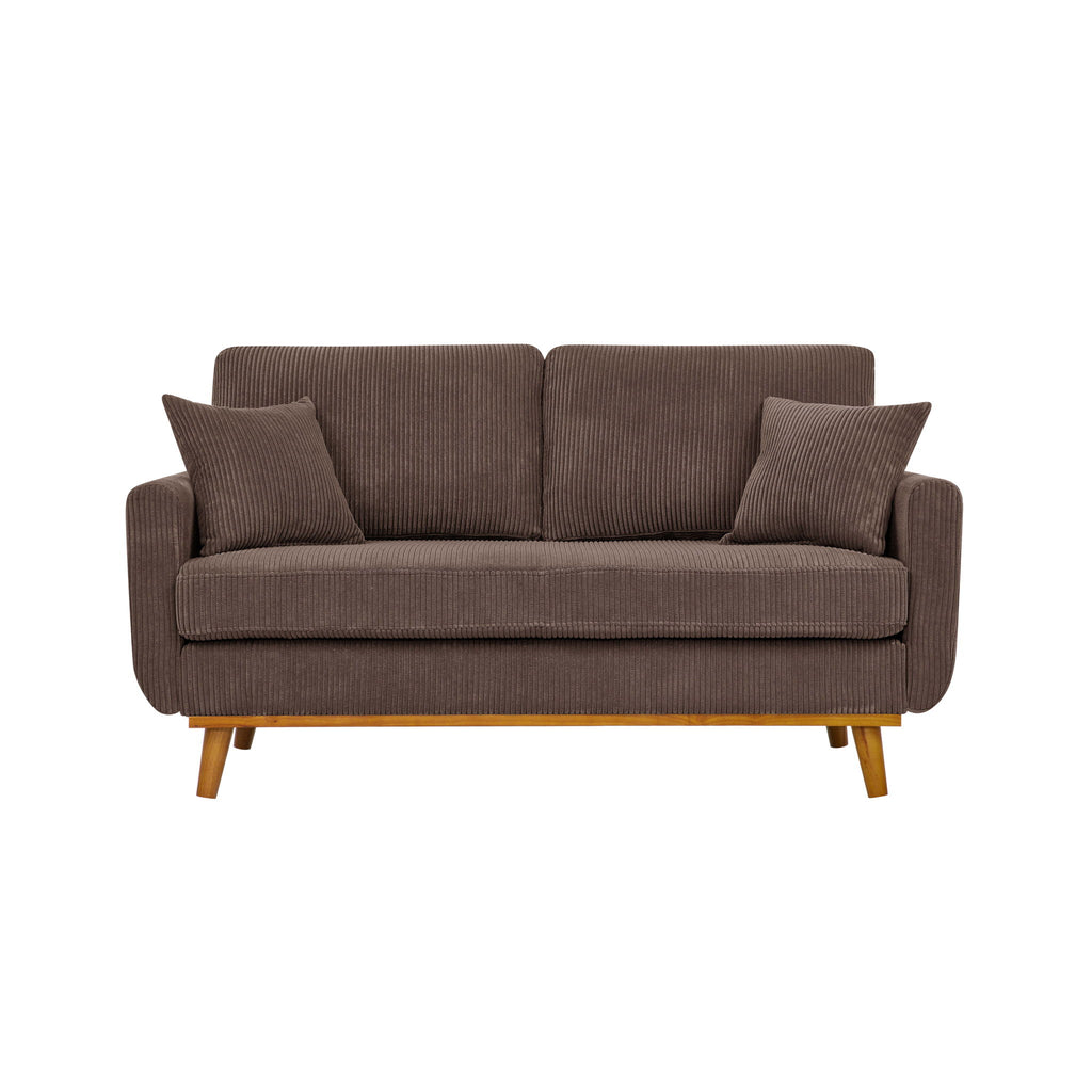 Upholstered Loveseat With Arms And Pillows