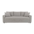 Connie - Boucle Sleeper Sectional Sofa With 2 Toss Pillows - Beige