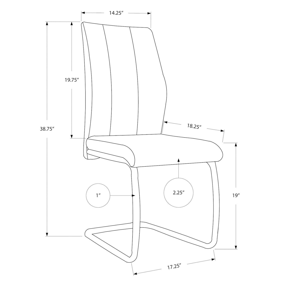 Dining Chair, Side, Upholstered For Dining Room, Contemporary & Modern (Set of 2)