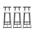 Modern Bar Stools With Backrest For Kitchen (Set of 3)