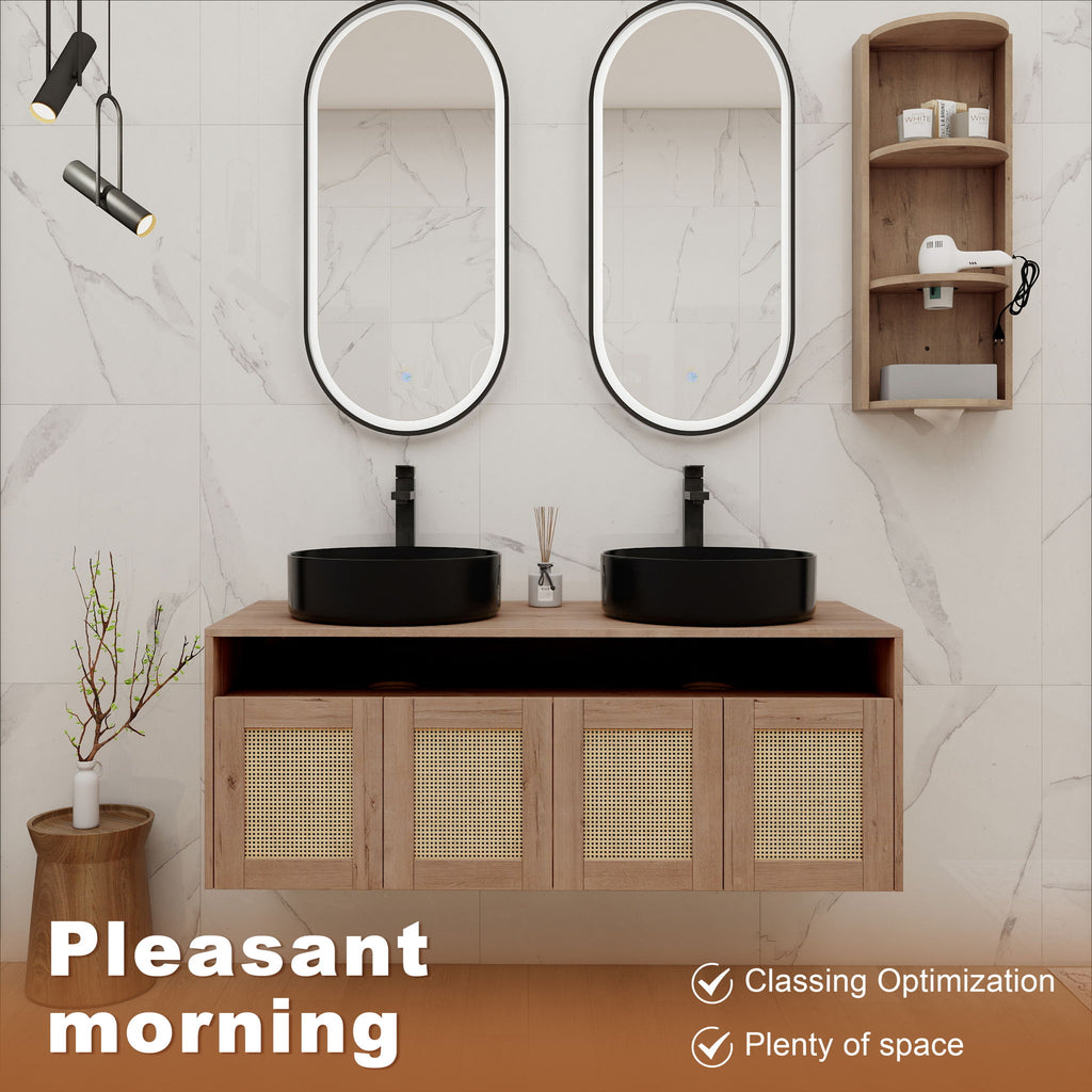 Bathroom Vanity & Art Sink And Storage Rack, Float Mounting Design
