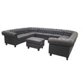 U - Shape Sectional - Blue Gray