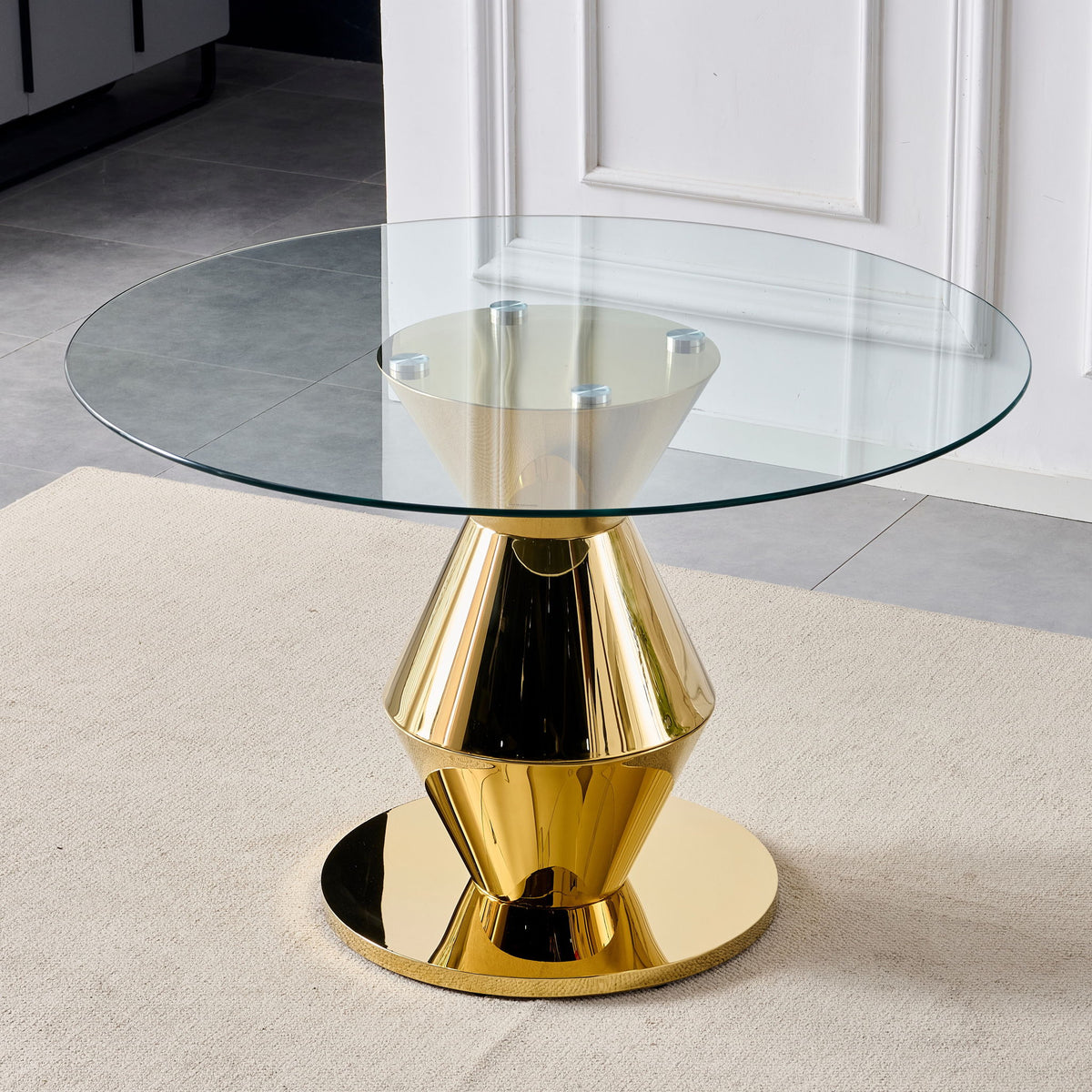 Round Dining Table - Gold