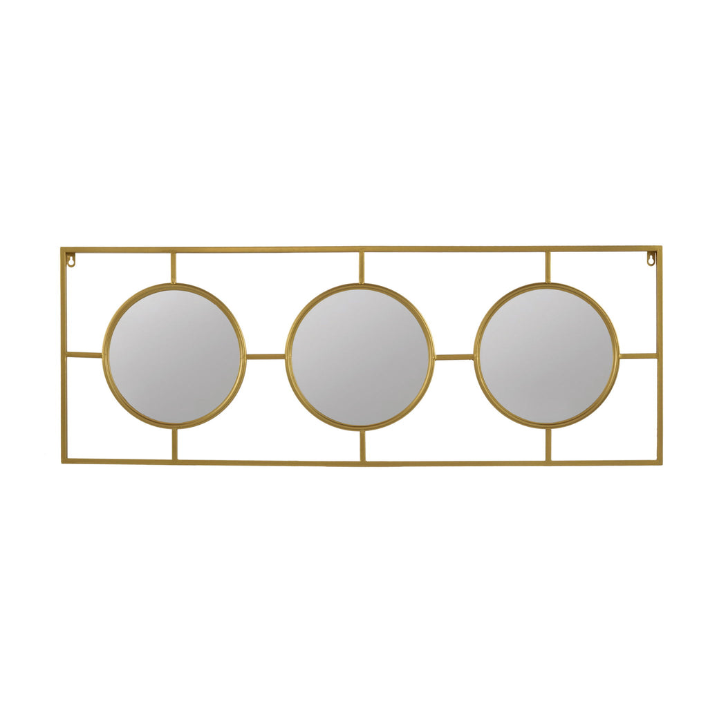 3 Mirror Piece Wall Mirror InRectangular Frame, Home Wall Decor For Bedroom Living Room