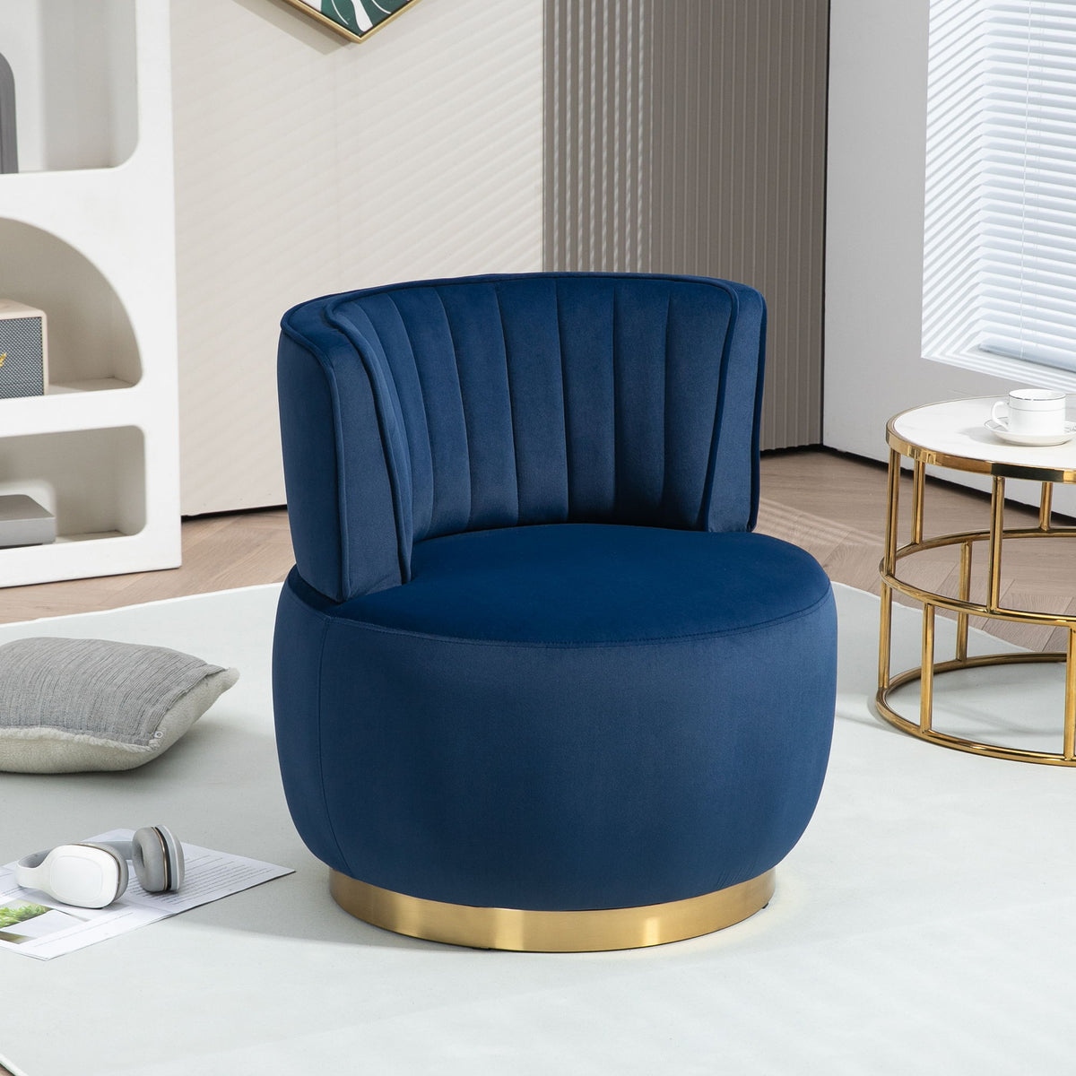 360 Degree Swivel Cuddle Barrel Accent Sofa Chair