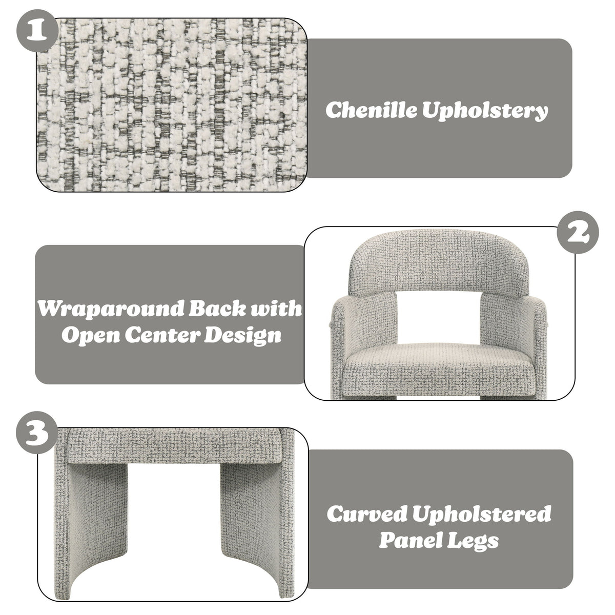 Kyree - Arm Chair (Set of 2) - Ivory / Gray