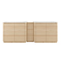 92" Freestanding Bathroom Vanity With Sink, 1 Small Storage Cabinet, Soft Close Door - Ameican White Oak