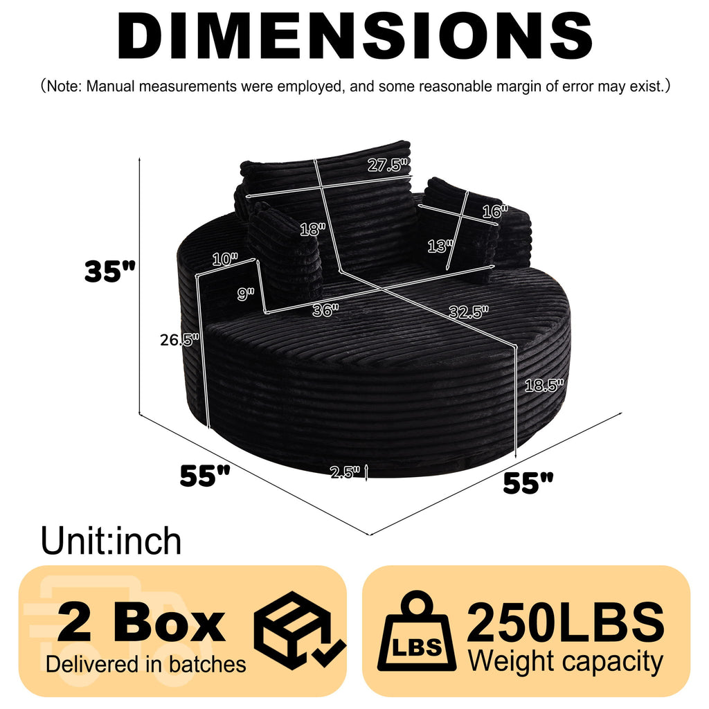 Swivel Chair With 360° Rotation For Living Room