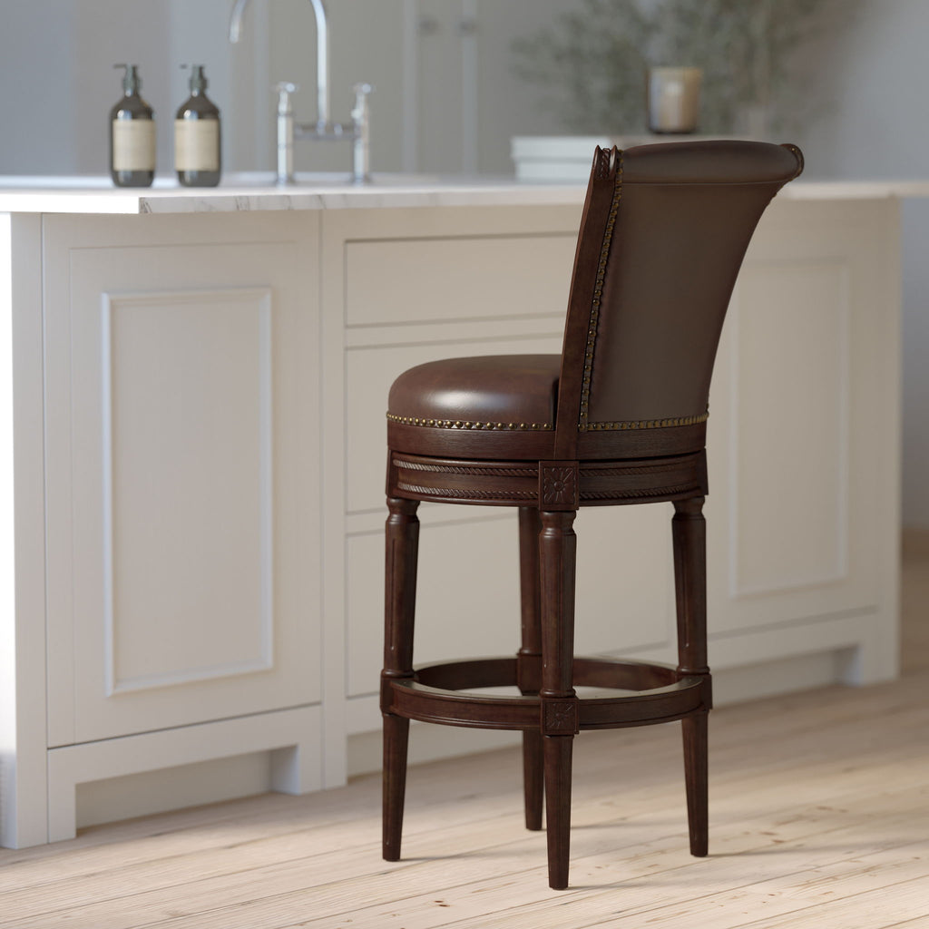 Swivel Barstool With High-Back