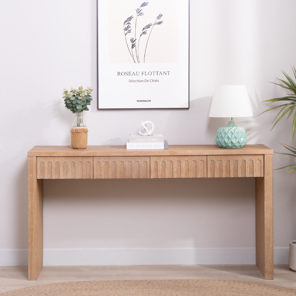 Modern Console Table With 4 Drawers, Entryway Table