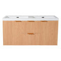 Double Sink Bathroom Vanity, Cabinet, Soft Close Doors, Divided Drawers, Wall Mounted Storage - Wood