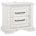 2 Drawer Nightstand With Dual USB Charging Ports - Vintage