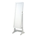 Rosalba - Jewelry Cheval Mirror With Tilting Full Length Mirror And Hidden Storage - Light Gray